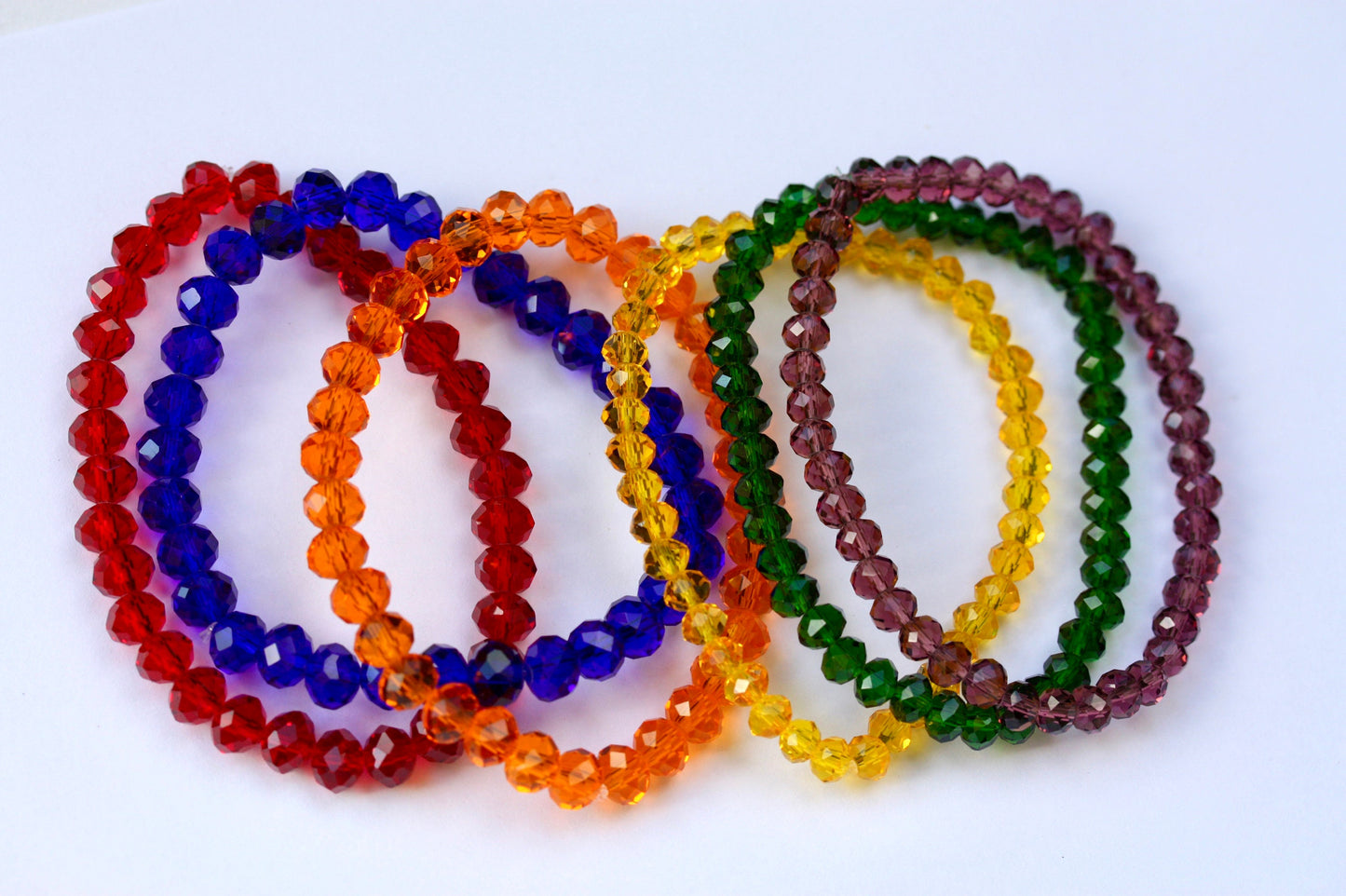 Set of six PRIDE crystal stunning vintage beaded bracelets