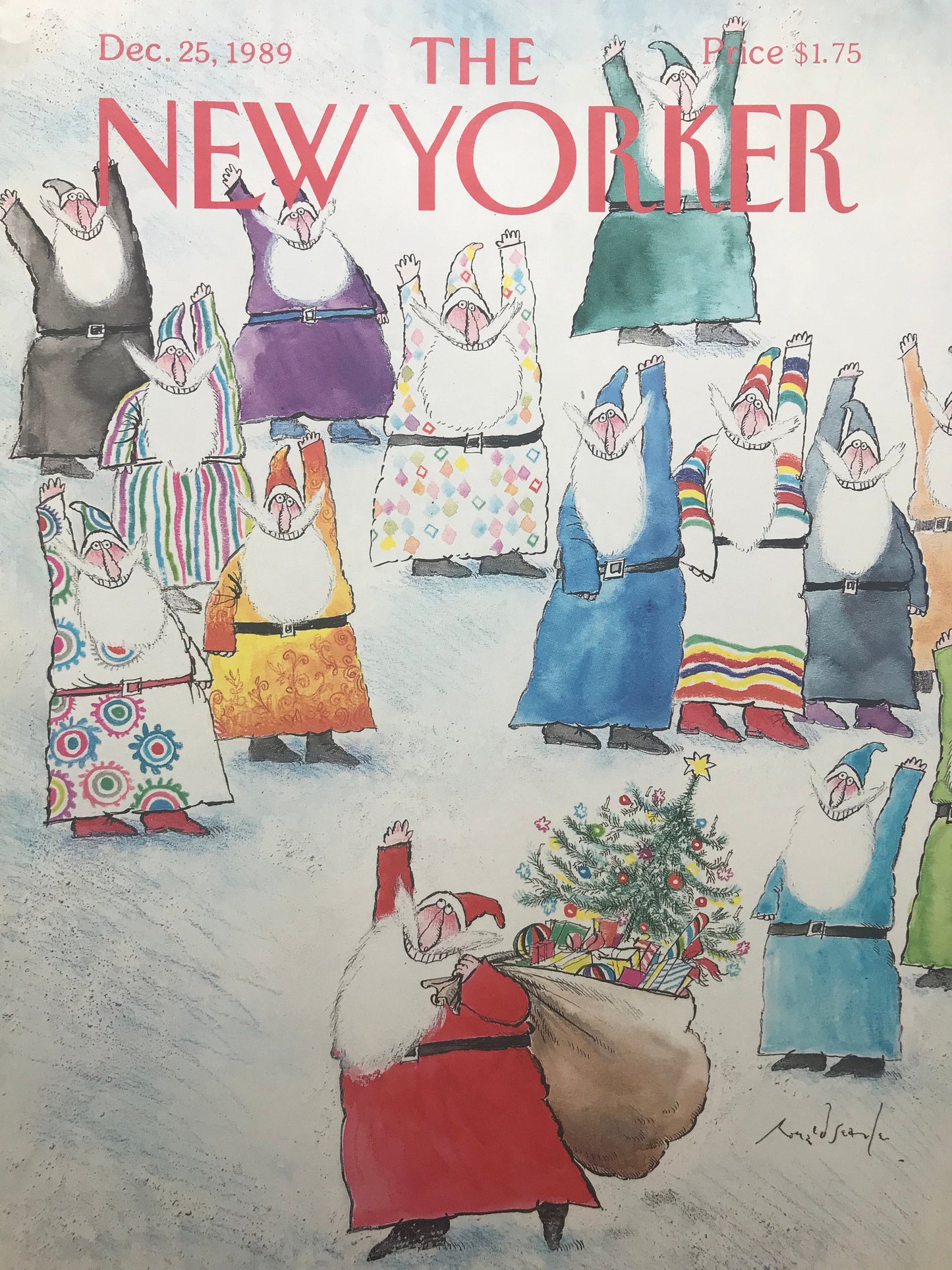December 25, 1989 - The NEW YORKER - cover only - Christmas, Santas