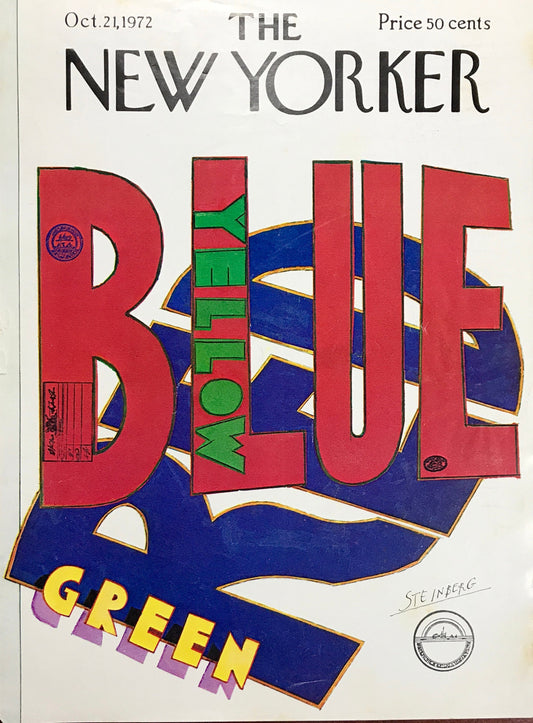 October 21, 1972 - The NEW YORKER Magazine charming original cover - Artist: Steinberg