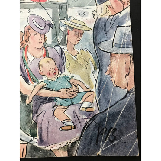 Very RARE - September 7, 1940 - NEW YORKER Magazine original cover - family before and after the fair