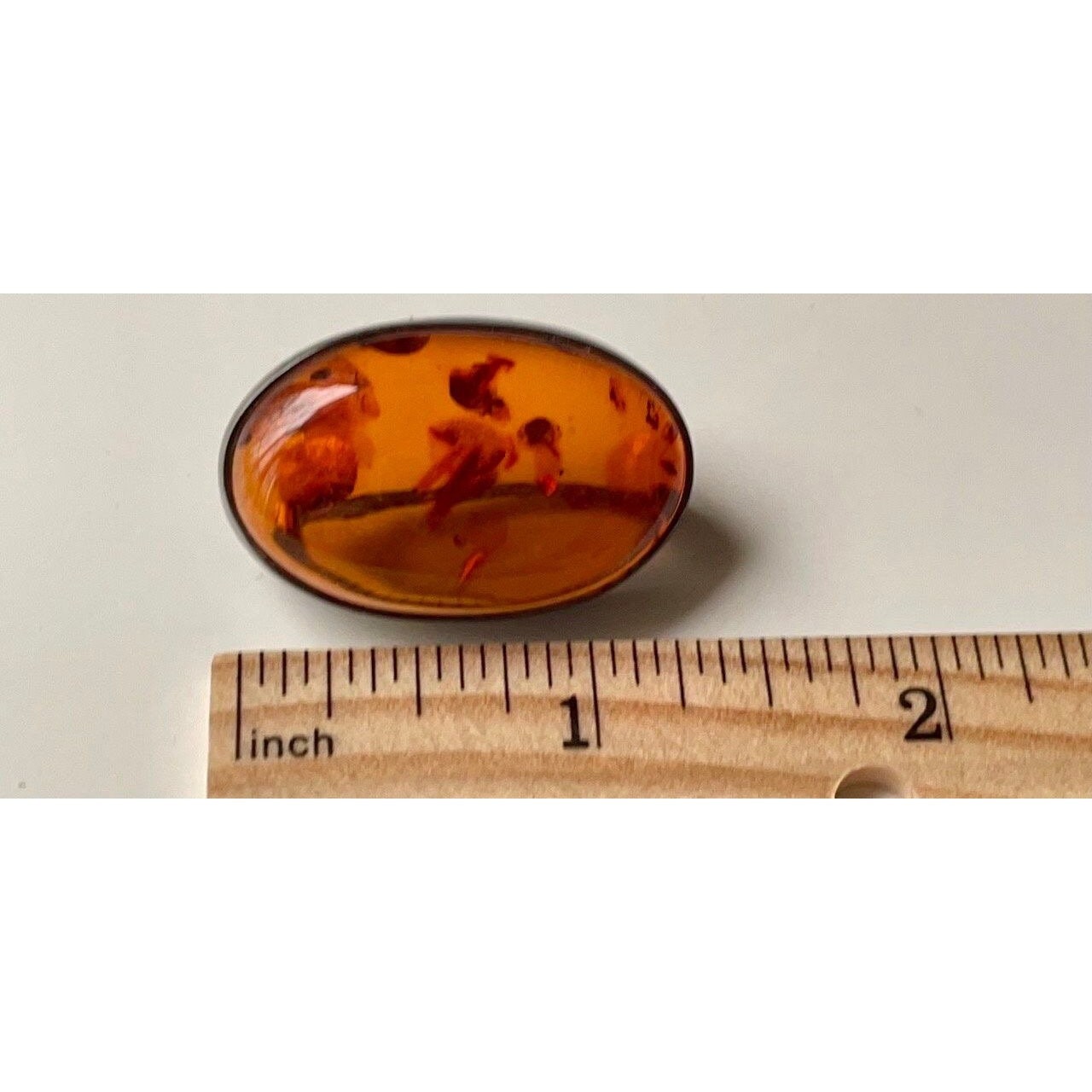 Stunning vintage amber pin in sterling silver