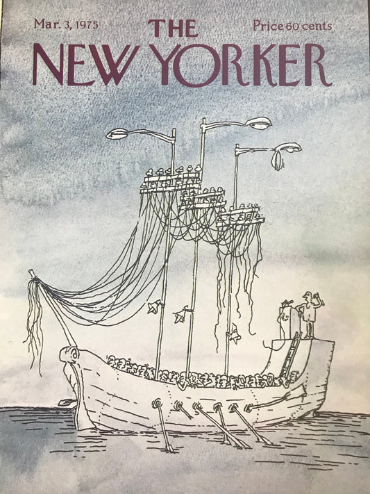 The NEW YORKER Magazine cover - March 3, 1975 - ship, boat