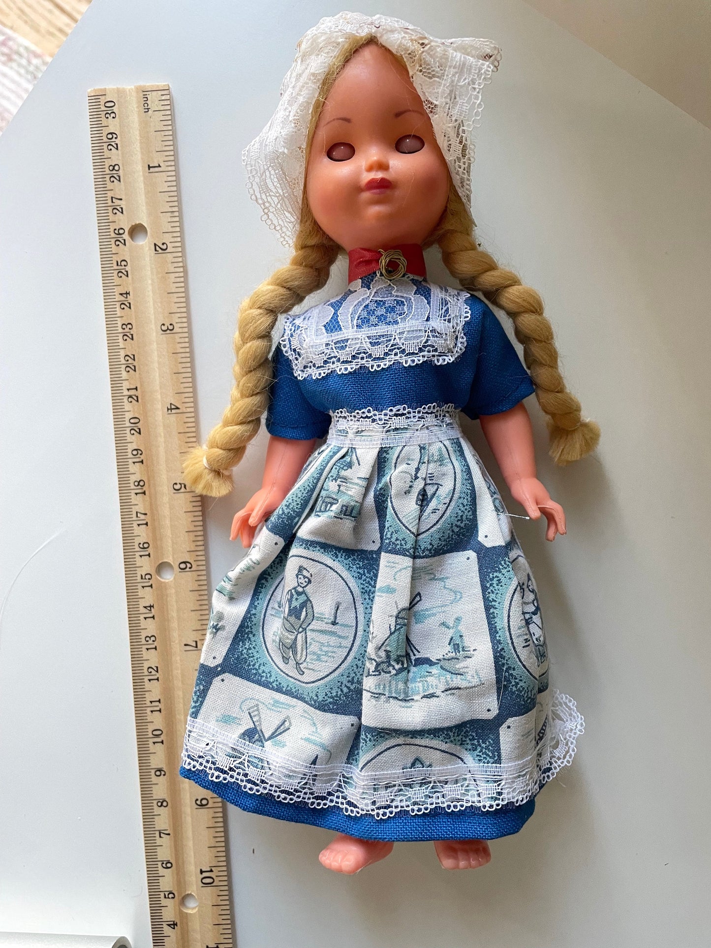 Vintage collectible Doll figurine from Denmark - with eyes that open and close