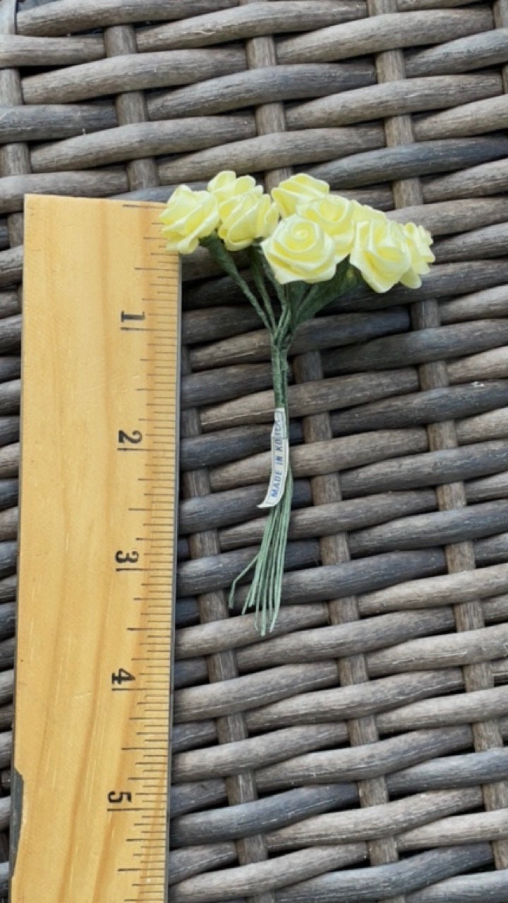 Three dozen individually wire stemmed faux flowers - available in 3 colors - yellow, cream or white