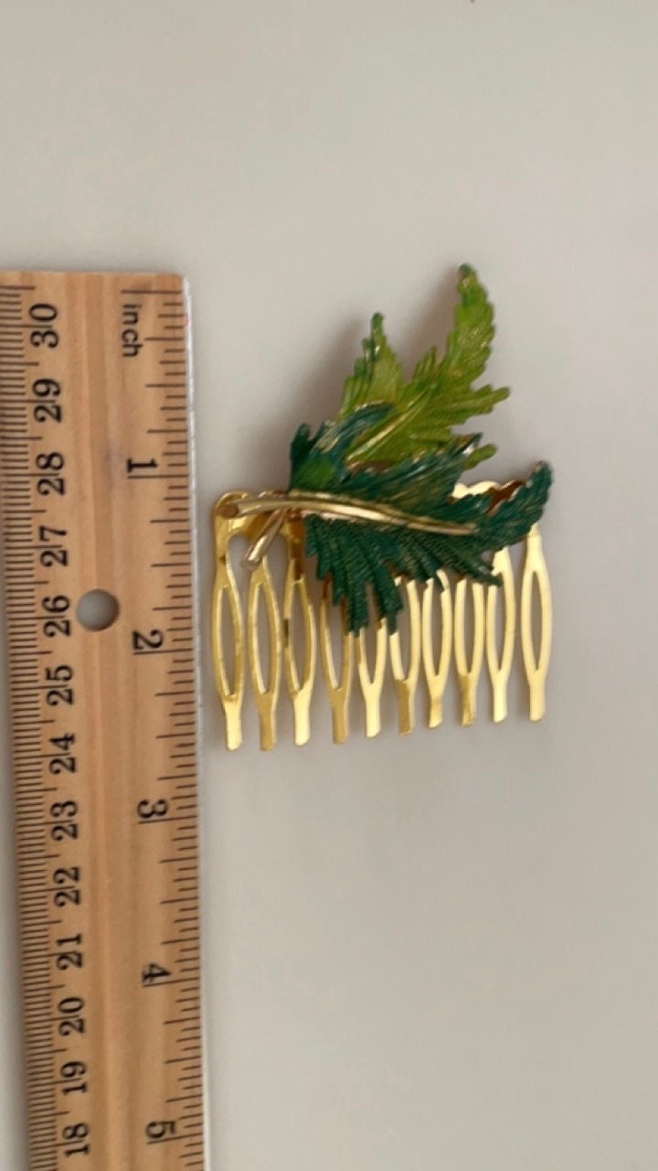 Unique handpainted fall leaves hair comb