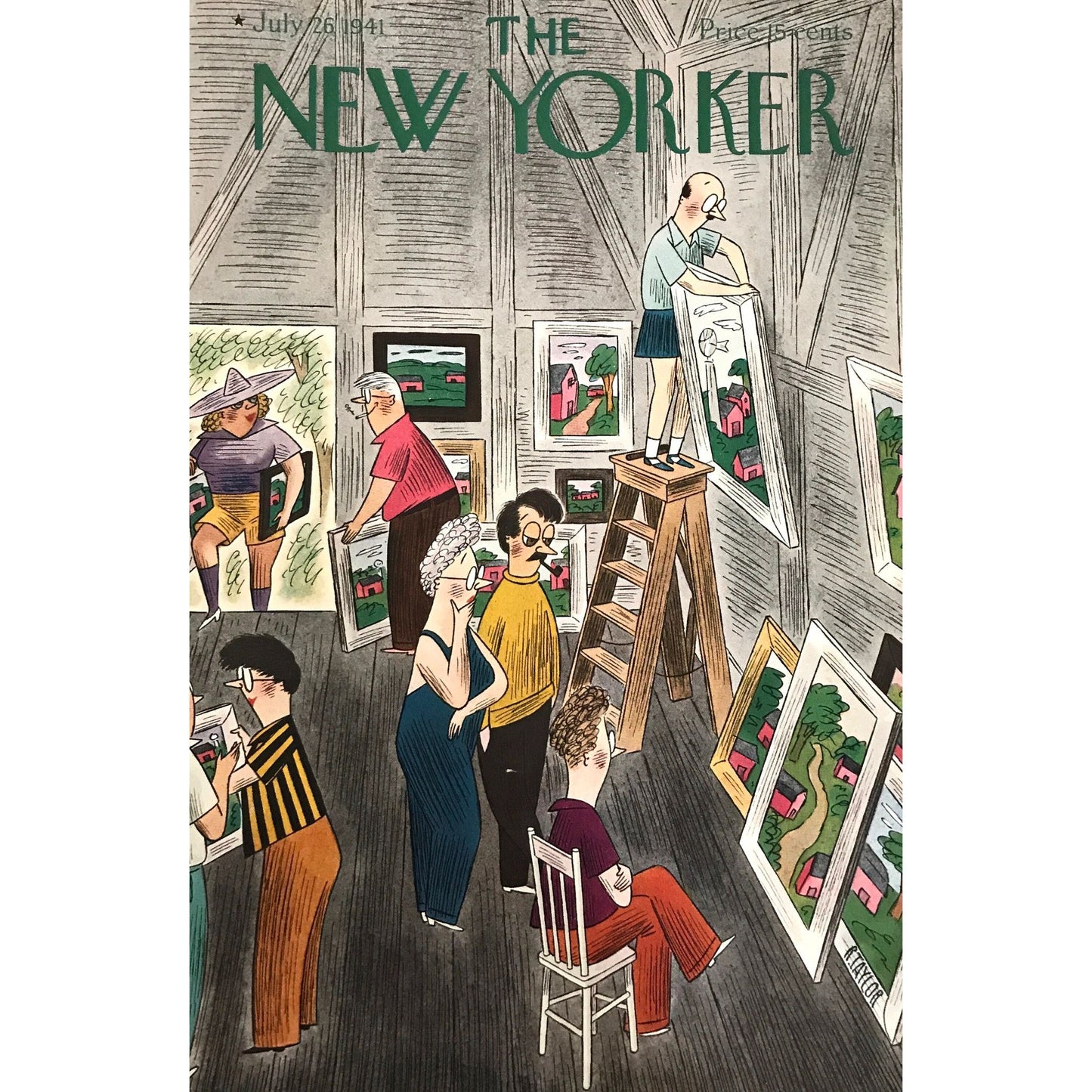 The NEW YORKER Magazine original cover - July 26, 1941 - "Art Fair" by Richard Taylor