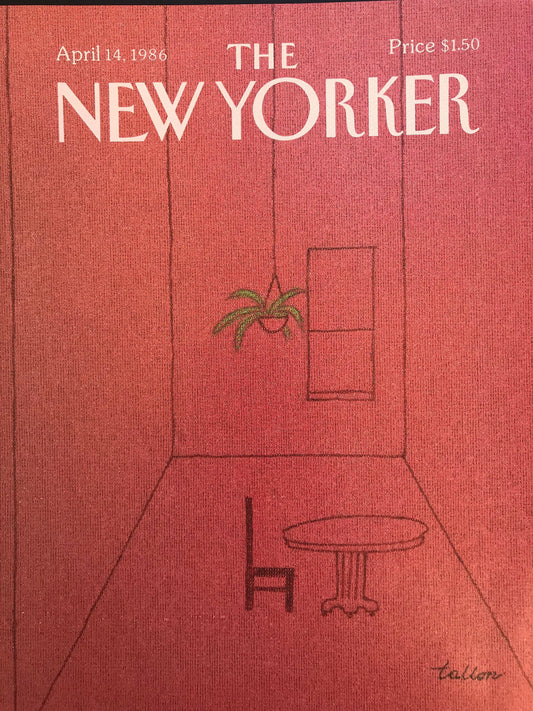 NEW YORKER Magazine original cover - vintage - April 14, 1986