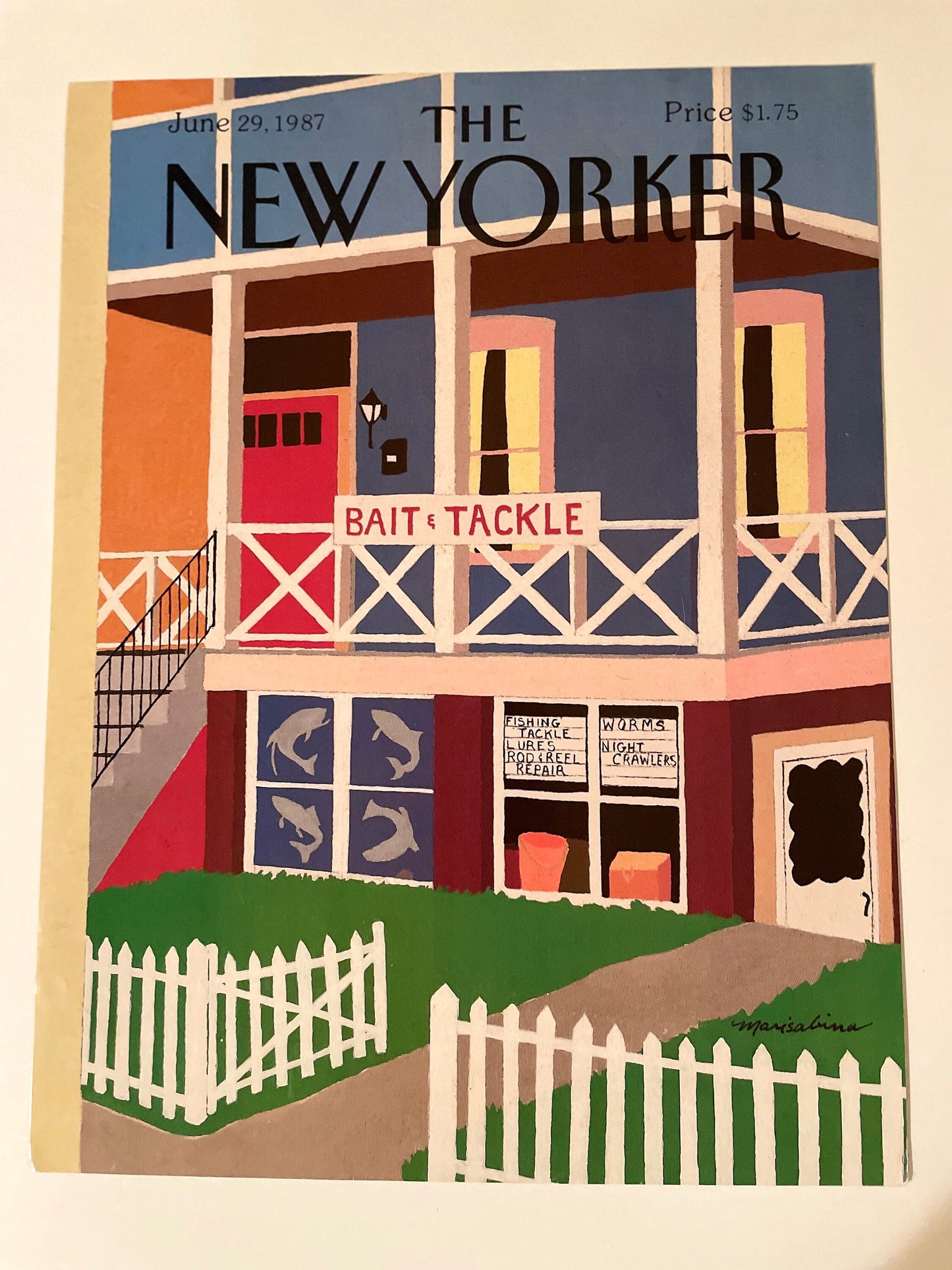 June 29, 1987 - The NEW YORKER Magazine original cover - bait and tackle shop