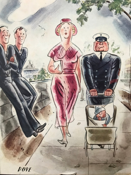 RARE - The NEW YORKER Magazine very rare original cover - May 20, 1939 - walking with a baby carriage