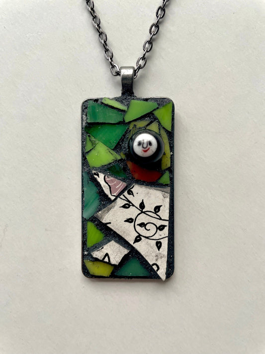 One-of-a-kind micro mosaic necklace, necklace pendant or pin (your choice)
