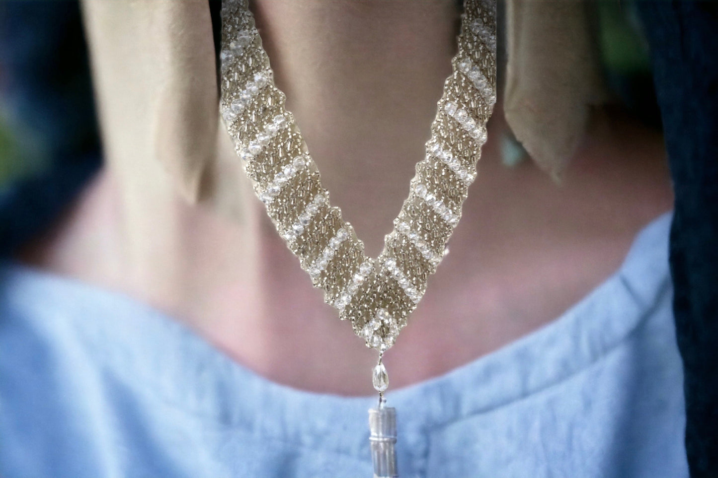 Breathtaking, show-stopping, ooh la la, perfect for a bride, wedding or any other function - magnificent beadwork crystal necklace