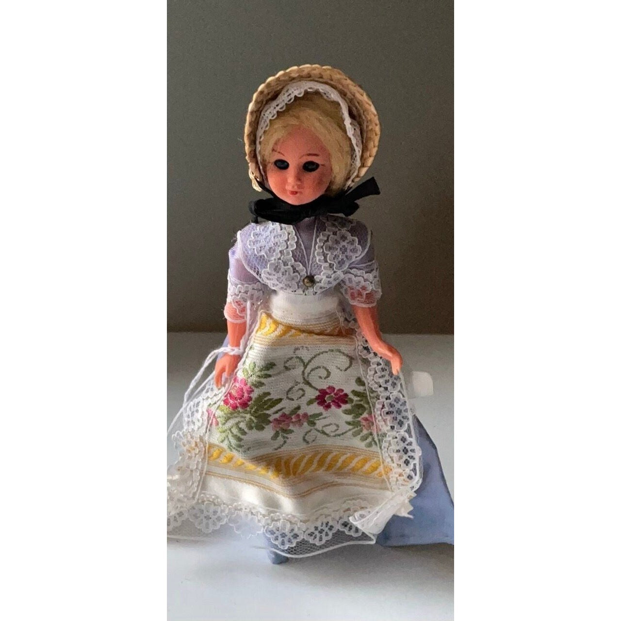 Vintage collectible handmade Geneva, Switzerland doll figurine - eyes open and close