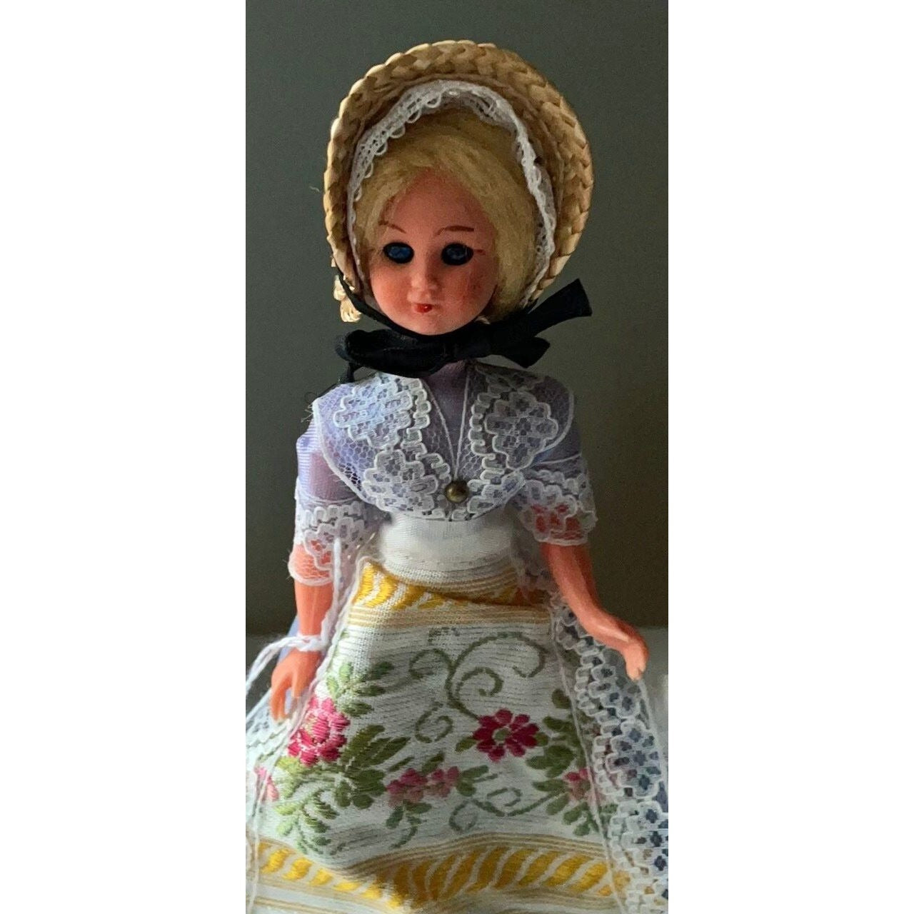 Vintage collectible handmade Geneva, Switzerland doll figurine - eyes open and close