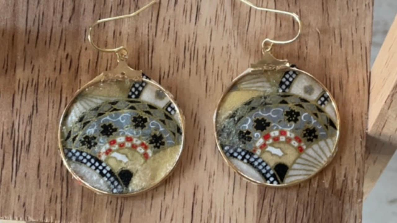 Your choice of handmade paper and metal lightweight dangle earrings