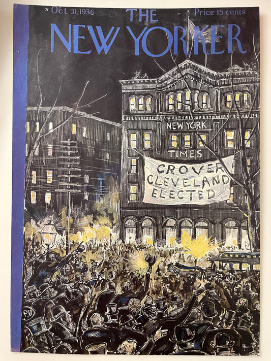 The NEW YORKER Magazine RARE original cover - October 31, 1936 - Grover Cleveland