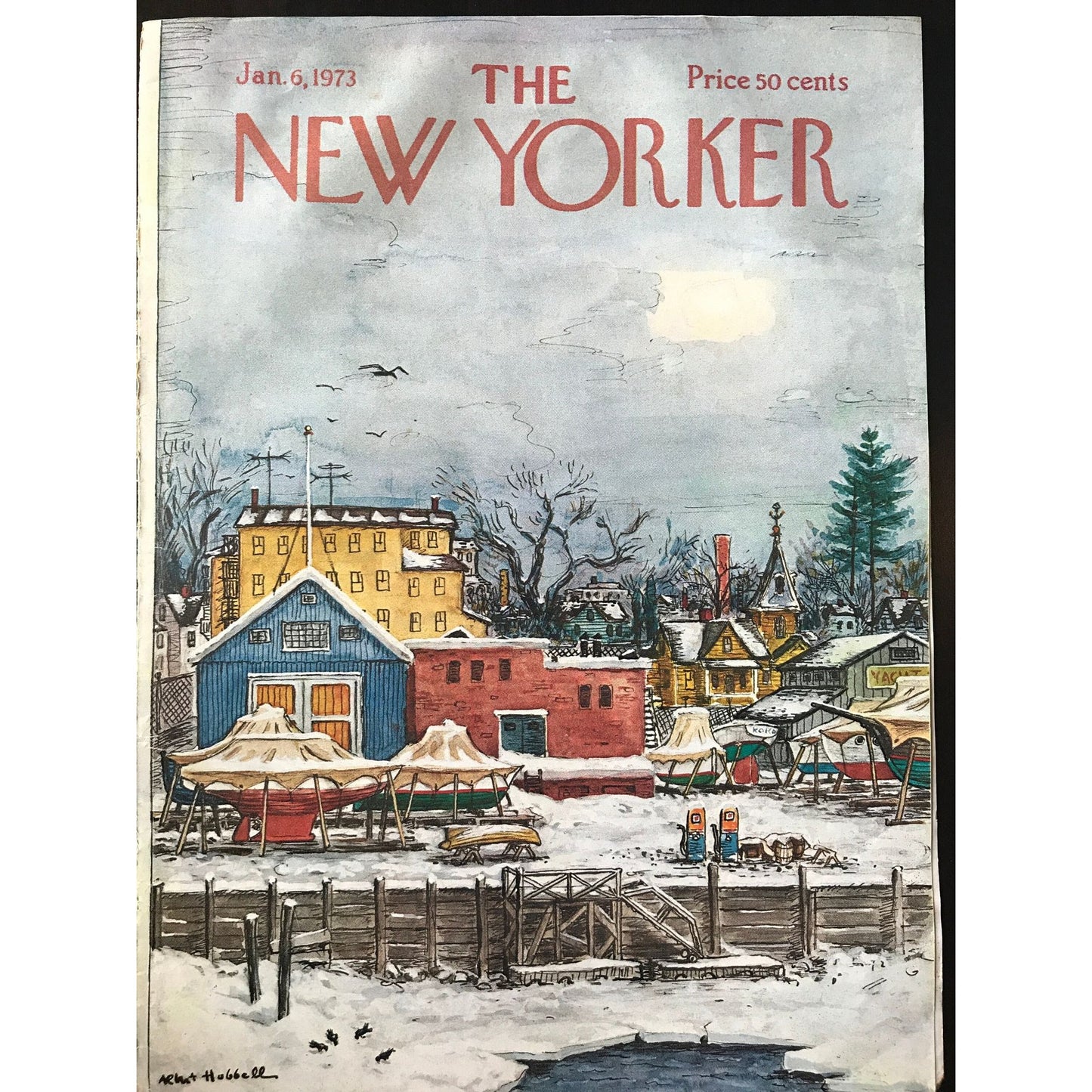 The NEW YORKER Magazine original cover - January 6, 1973 - Albert Hubbell