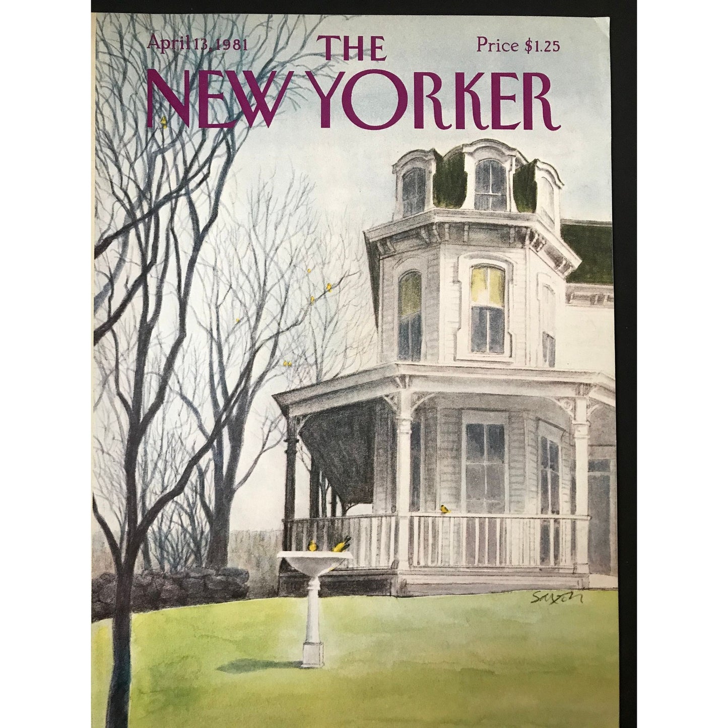 NEW YORKER Magazine cover - April 13, 1981 - Victorian home, building