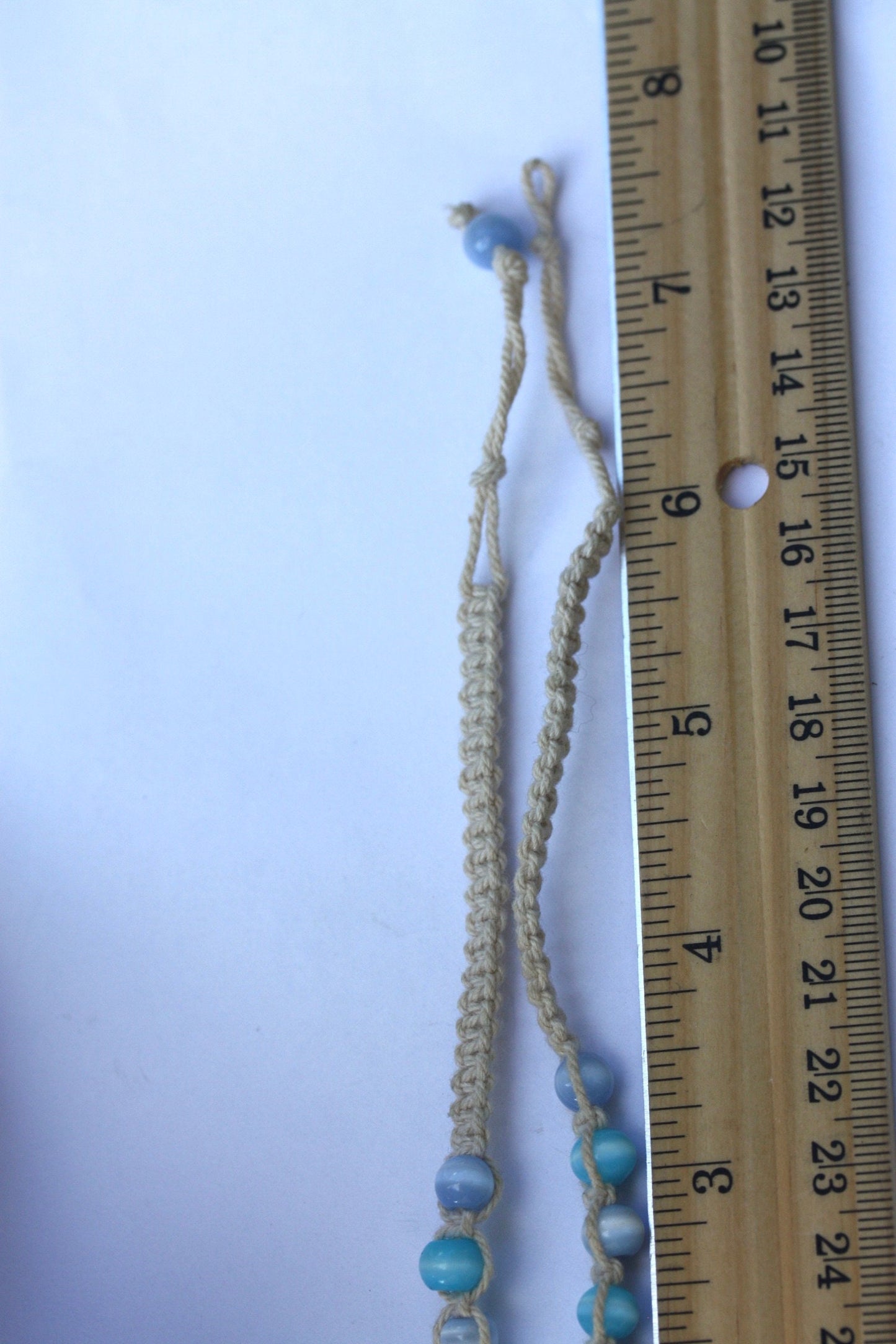 Shades of blue vintage macrame necklace