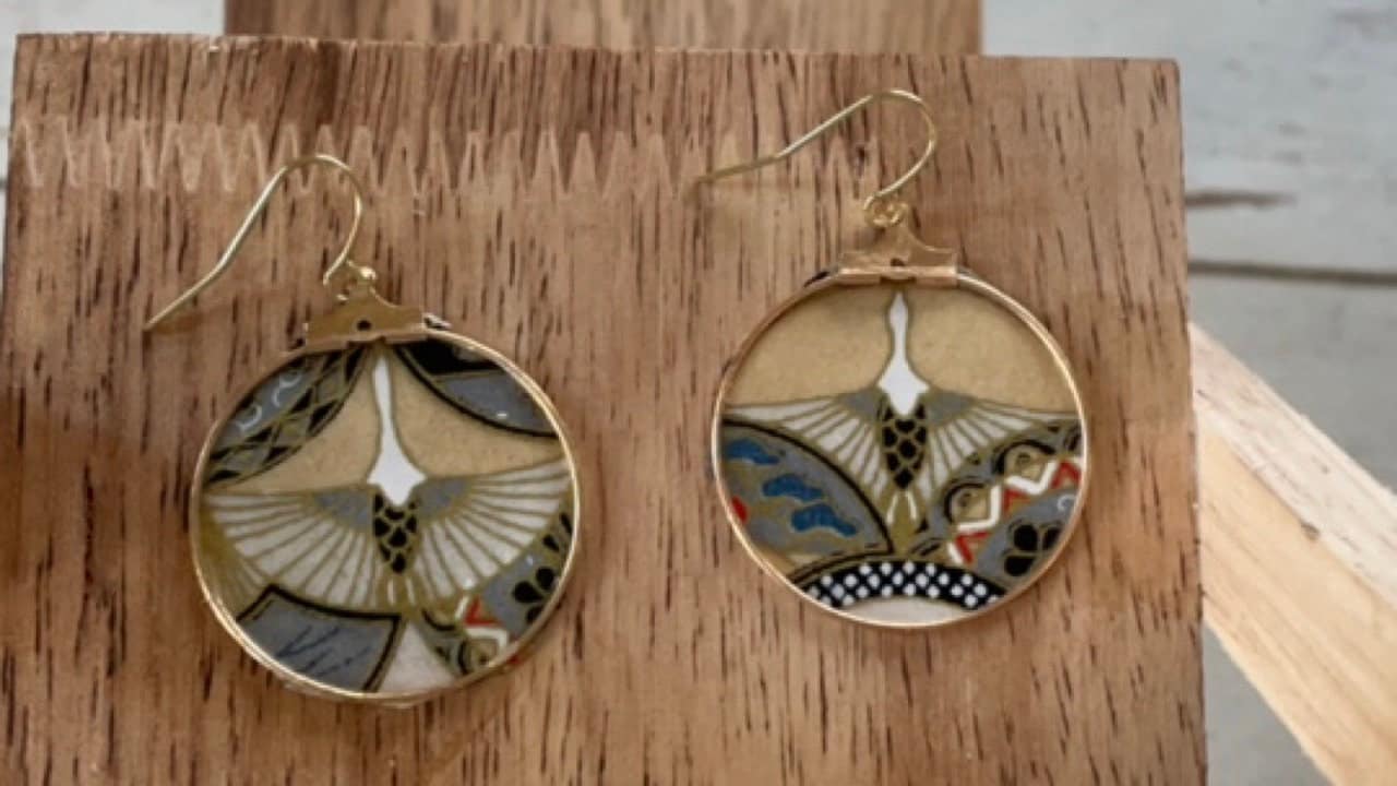 Your choice of handmade paper and metal lightweight dangle earrings