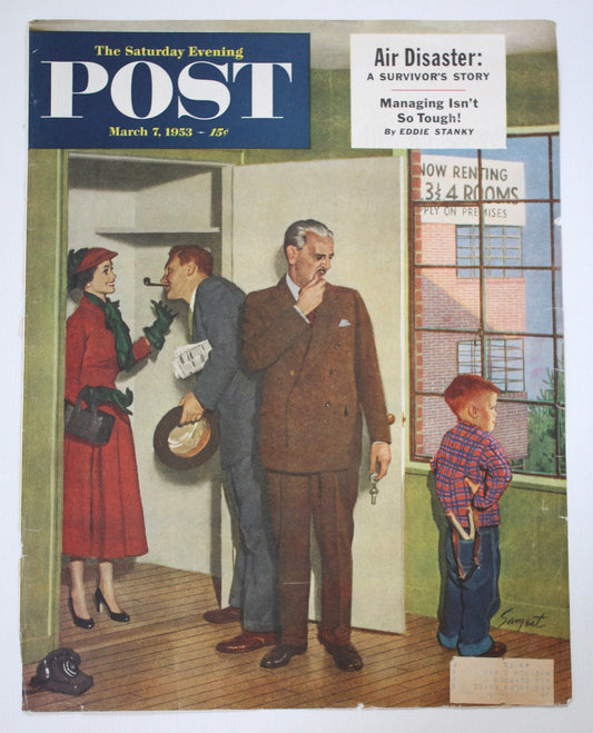 RARE - Saturday Evening Post - Original Cover - March 7, 1953