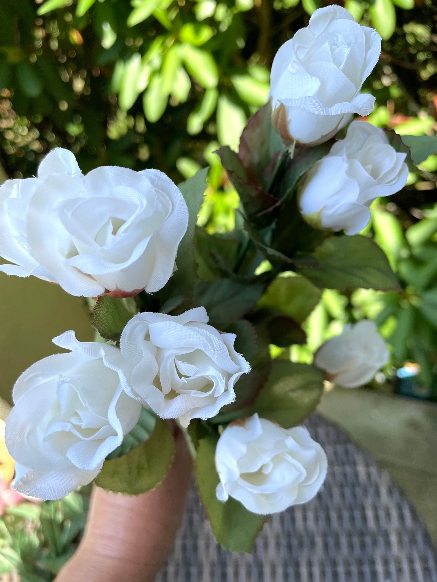 Vintage stems of stunning pink or white faux flowers
