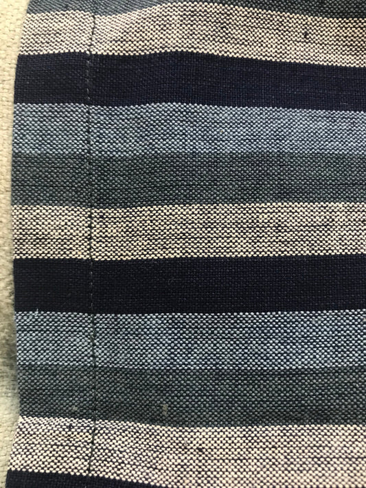 Two vintage all cotton square vintage napkins that you can use for fabric  - blue stripes - 100% cotton