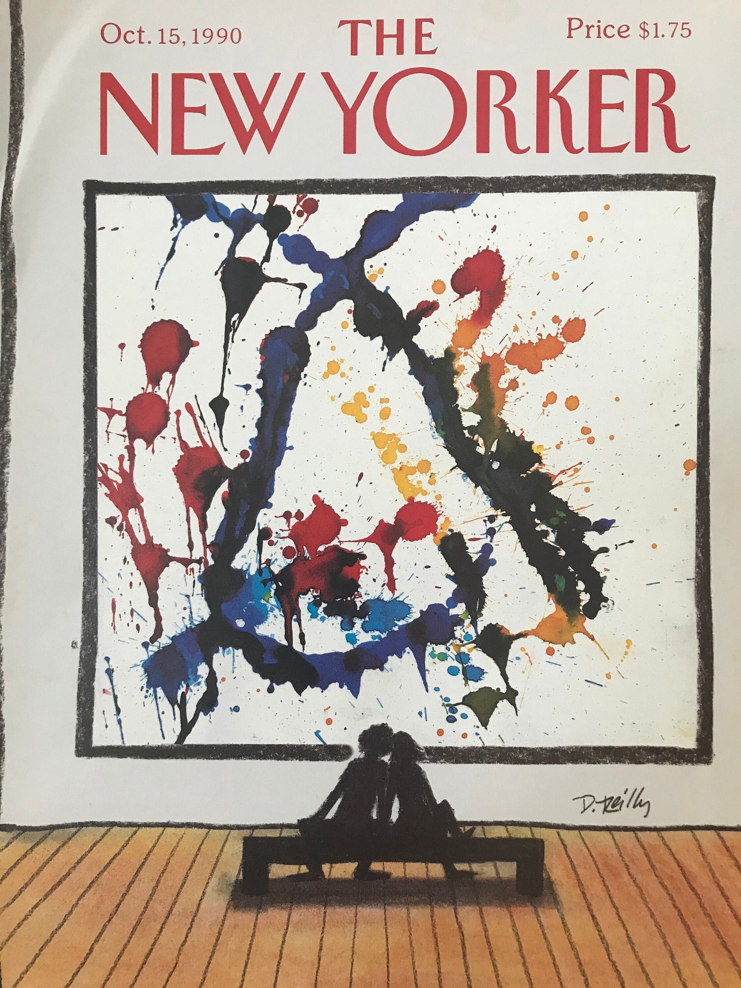 NEW YORKER Magazine cover - October 15, 1990 - romantic couple admiring artwork