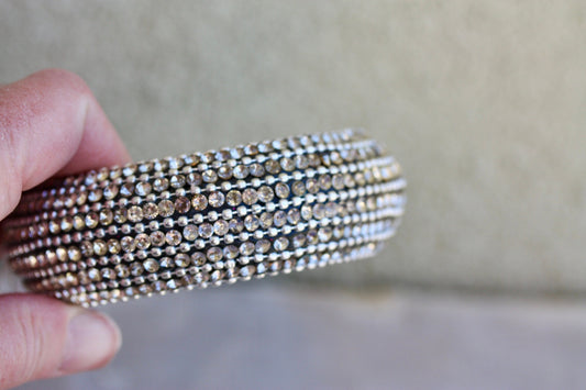 Sparkly rhinestone vintage cuff bangle bracelet