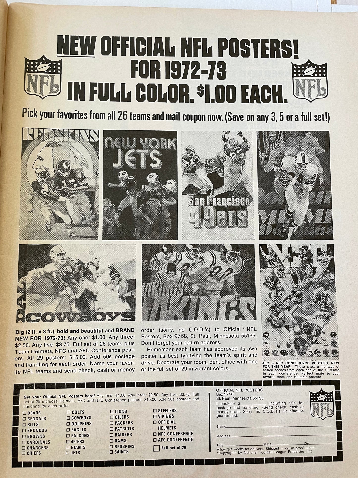 Sports Illustrated Magazine complete issue - October 9, 1972 - Joe Namath - NY Jets