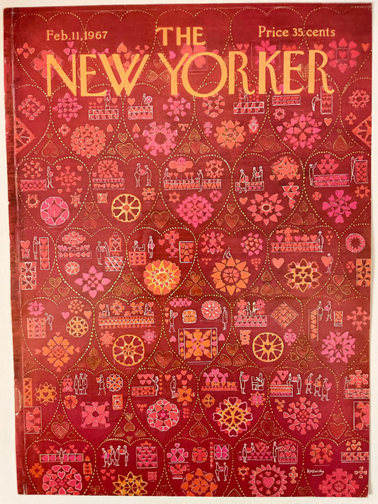 RARE: February 11, 1967 - The NEW YORKER Magazine original cover -  Valentine's Day - Please read description