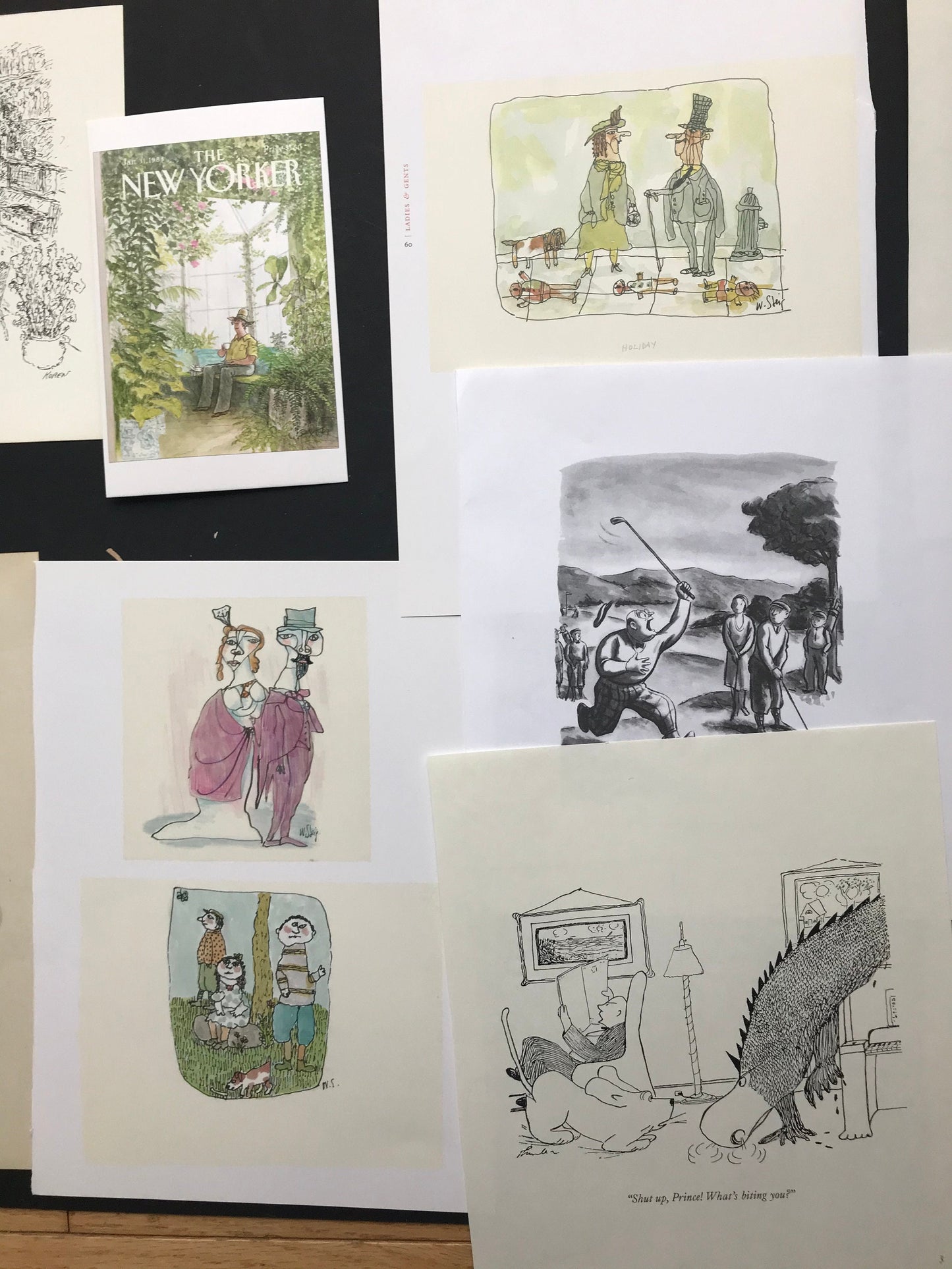 For The NEW YORKER Magazine lover - 3 dozen+ lot of cartoons, ads and art from original New Yorker magazines and books - 1950's till today