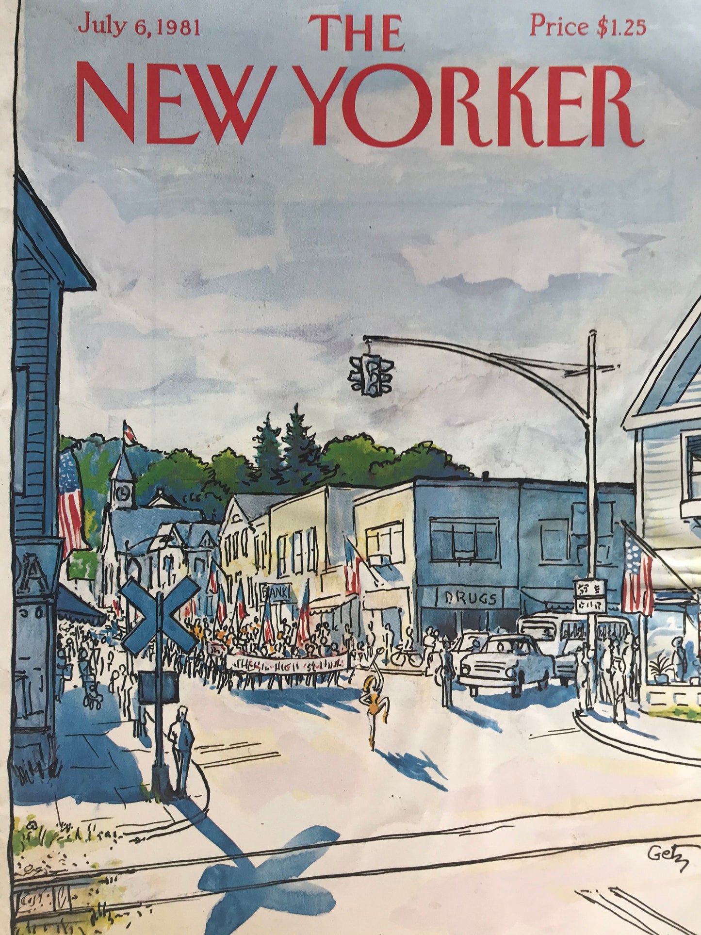 NEW YORKER Magazine cover - July 6, 1981 - Independence Day Parade - by Arthur Getz