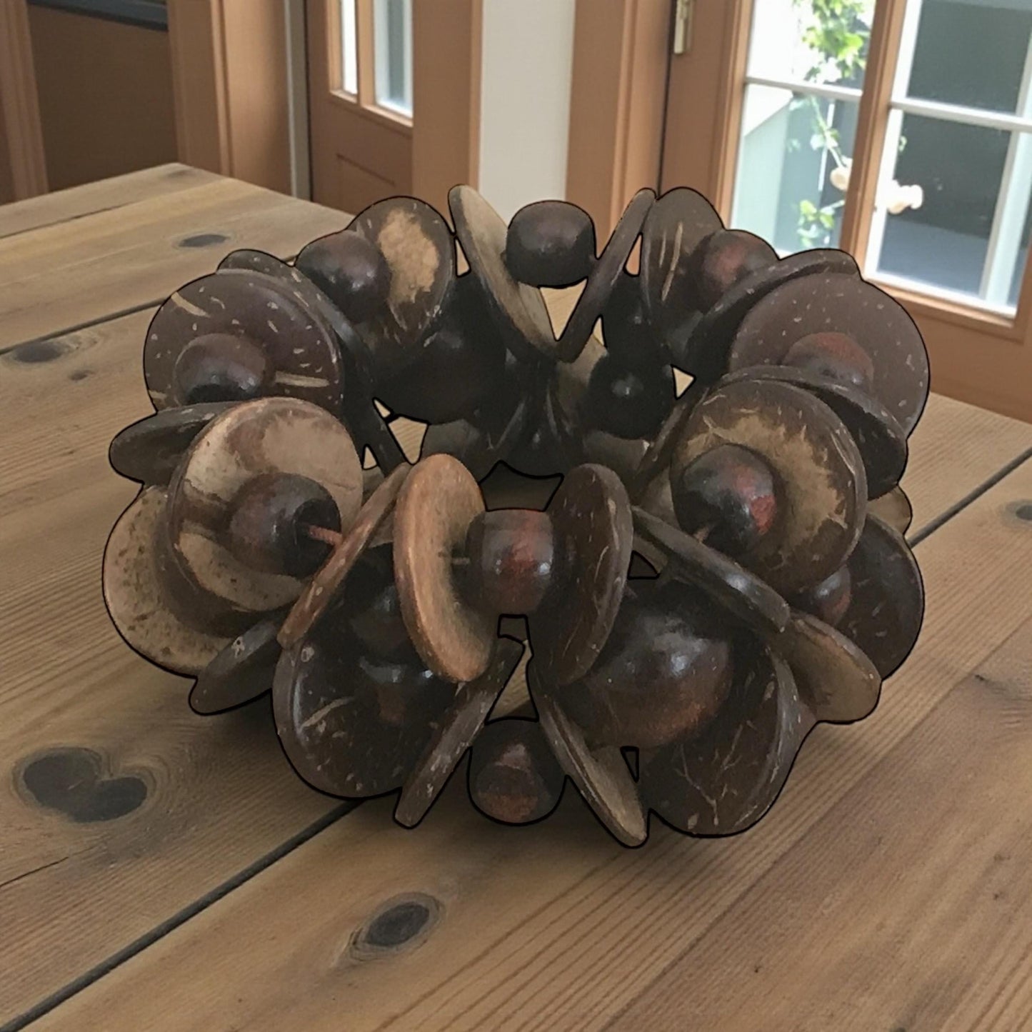Vintage Brown Coconut Shell Bracelet | Handmade Natural Jewelry | Unique Boho Chic Accessory | Eco-Friendly Statement Piece