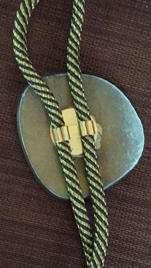 Unique upcycled / repurposed unique eyeglass raccoon vintage artisan bolo necklace