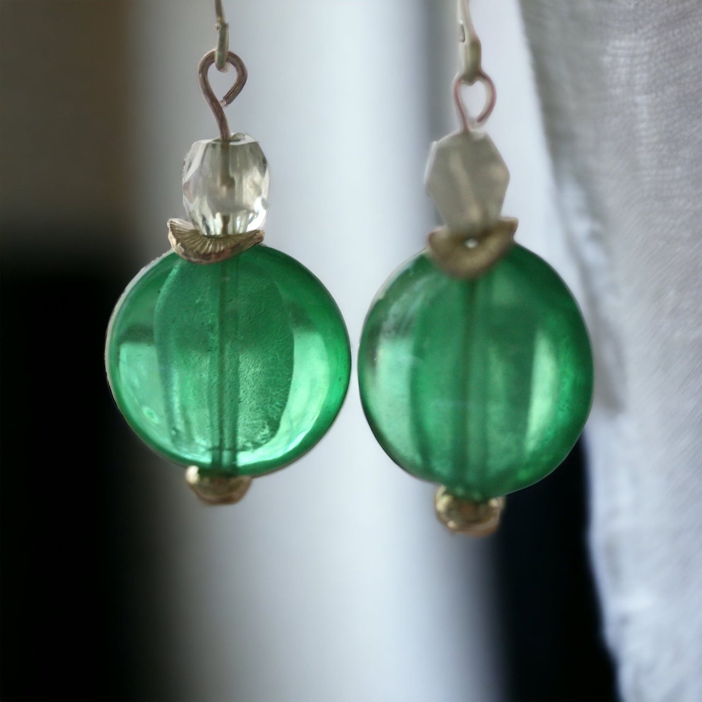 Stunning green dangle earrings