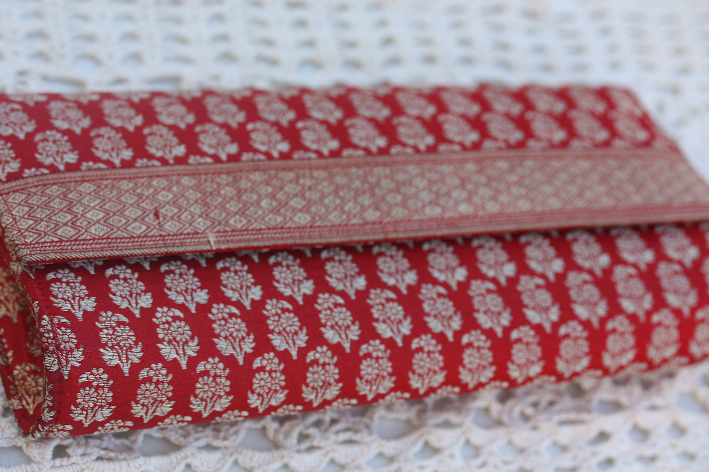 Asian Style Clutch - Vintage Red Gold Evening Purse Handbag for Wedding