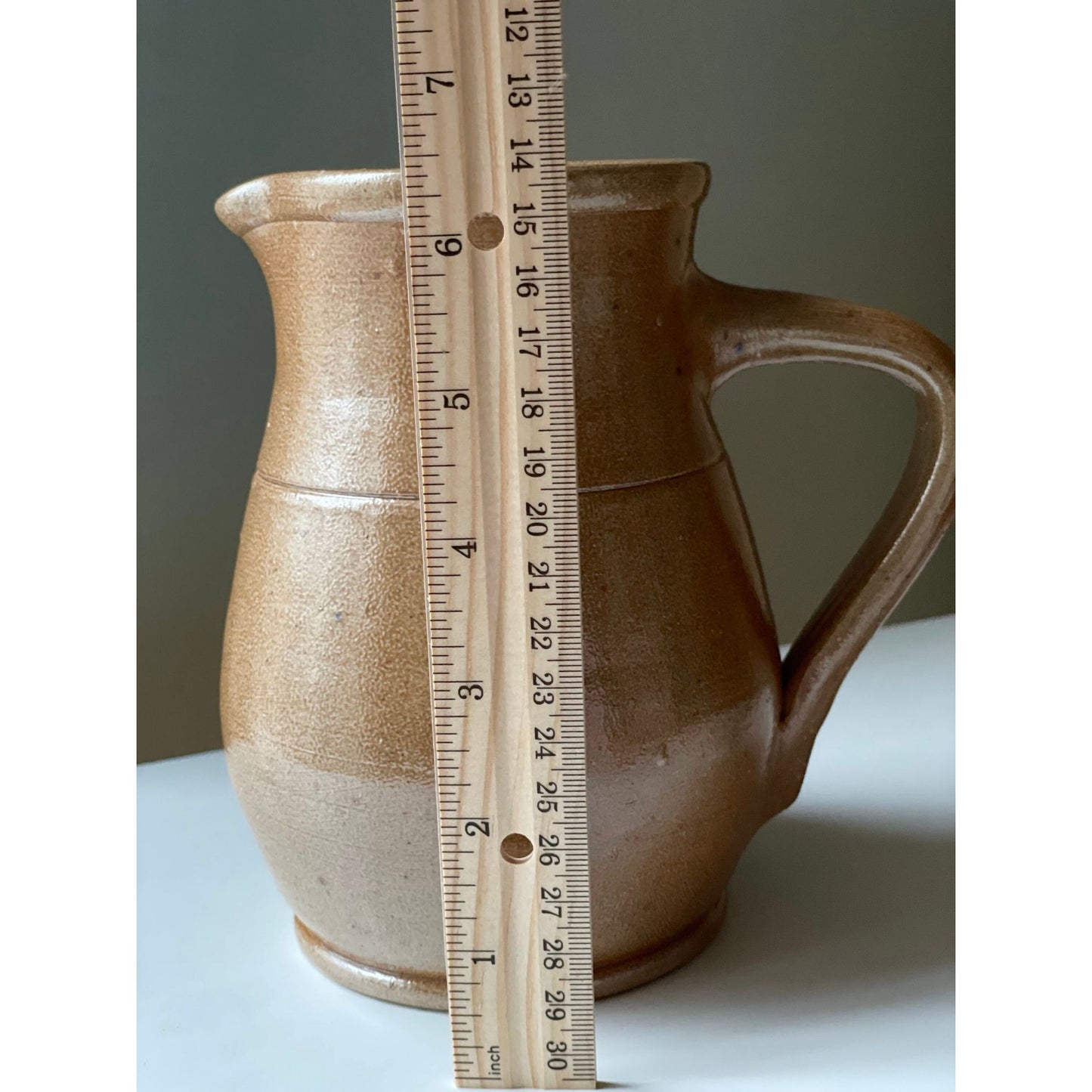 Stunning vintage primitive style terra cotta? pitcher - handmade, fabulous