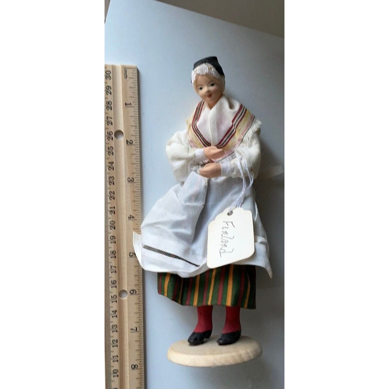 Rare vintage Suomalainen Kansallispuku doll figurine Handmade in Finland