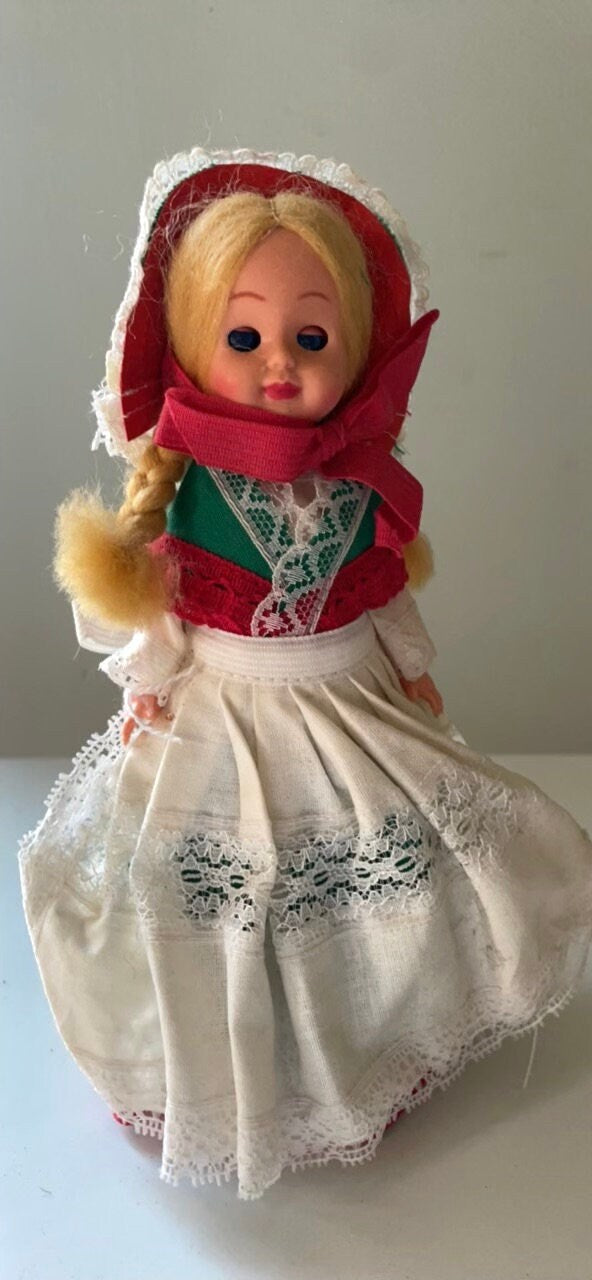 Vintage collectible Doll figurine from Denmark - with eyes that open and close