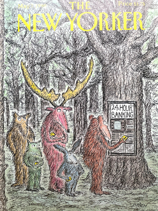 May 7, 1990 - The NEW YORKER Magazine original cover - Edward Koren - ATM Machine