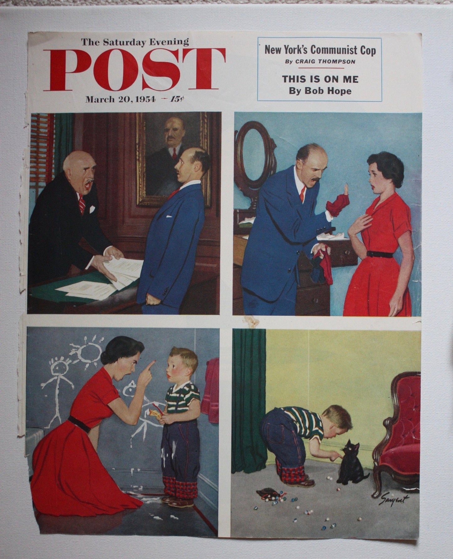 RARE - Saturday Evening Post - Original Cover - March 20, 1954