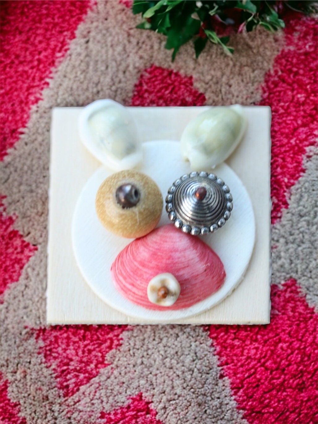 Meet "Hunny Bunny" - Assemblage art / mixed media collage - magnet, lapel pin or necklace pendant