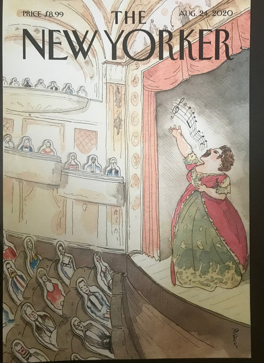 The NEW YORKER Magazine original cover - August 24, 2020 - singer/performer during Covid