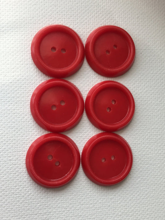 Lot of red vintage buttons - flat backs