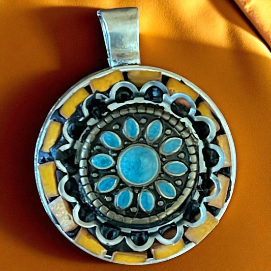 Handmade mosaic floral necklace