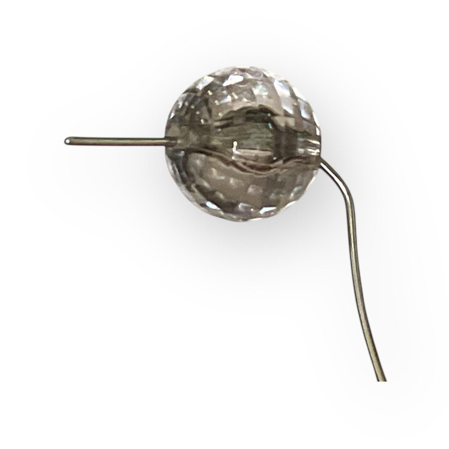 Clear Vintage Faceted Plastic Bead – Transparent Round Bead for Jewelry Making, Retro Craft Supply