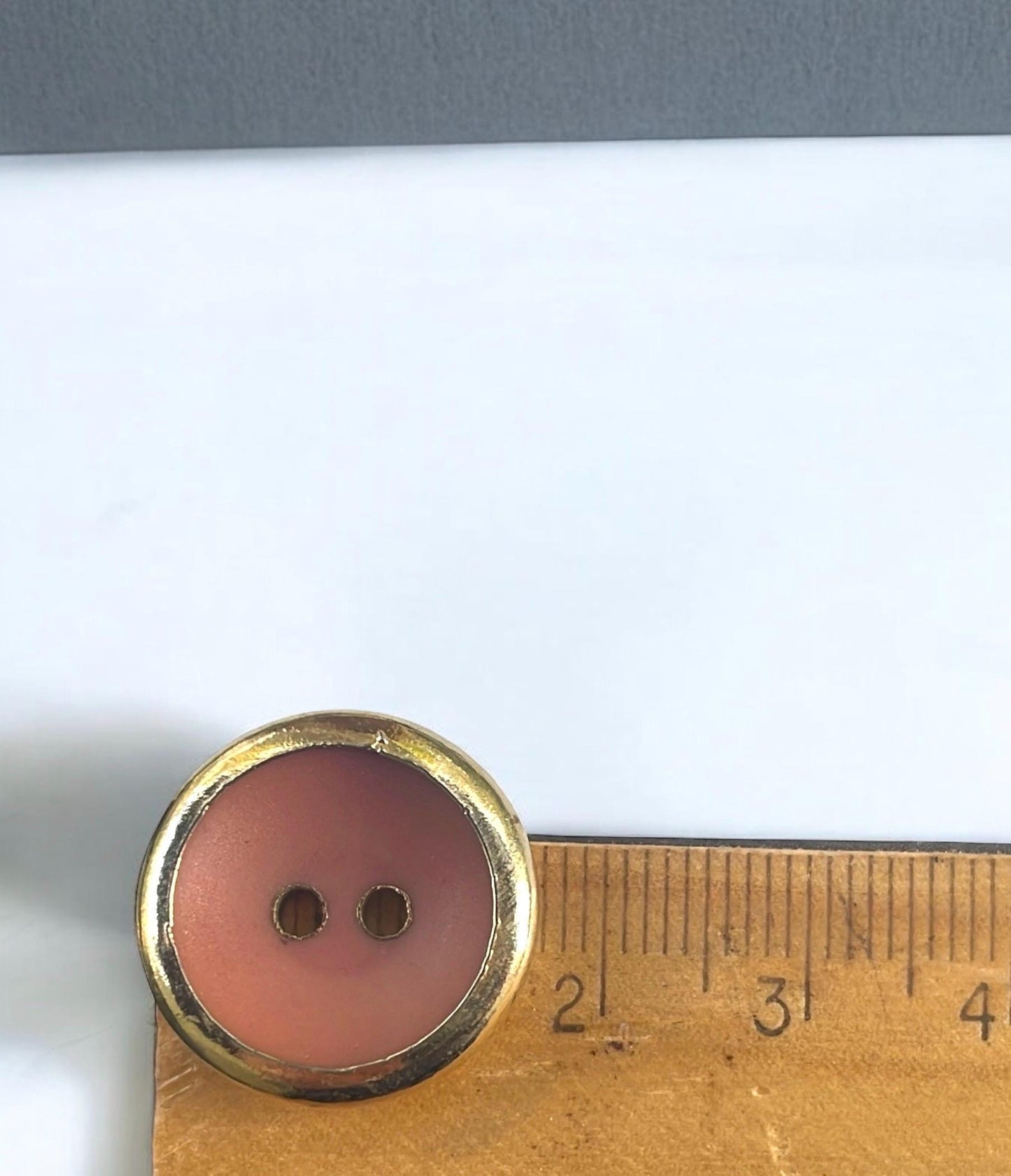 Gold with pink centers 17 mm vintage buttons