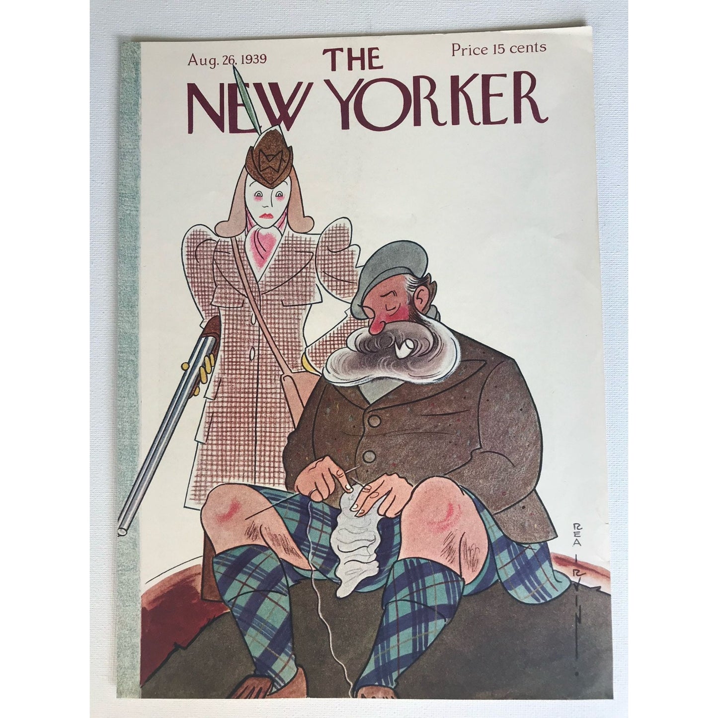 Rare NEW YORKER Magazine cover - August 26, 1939 - artist Rea Irvin