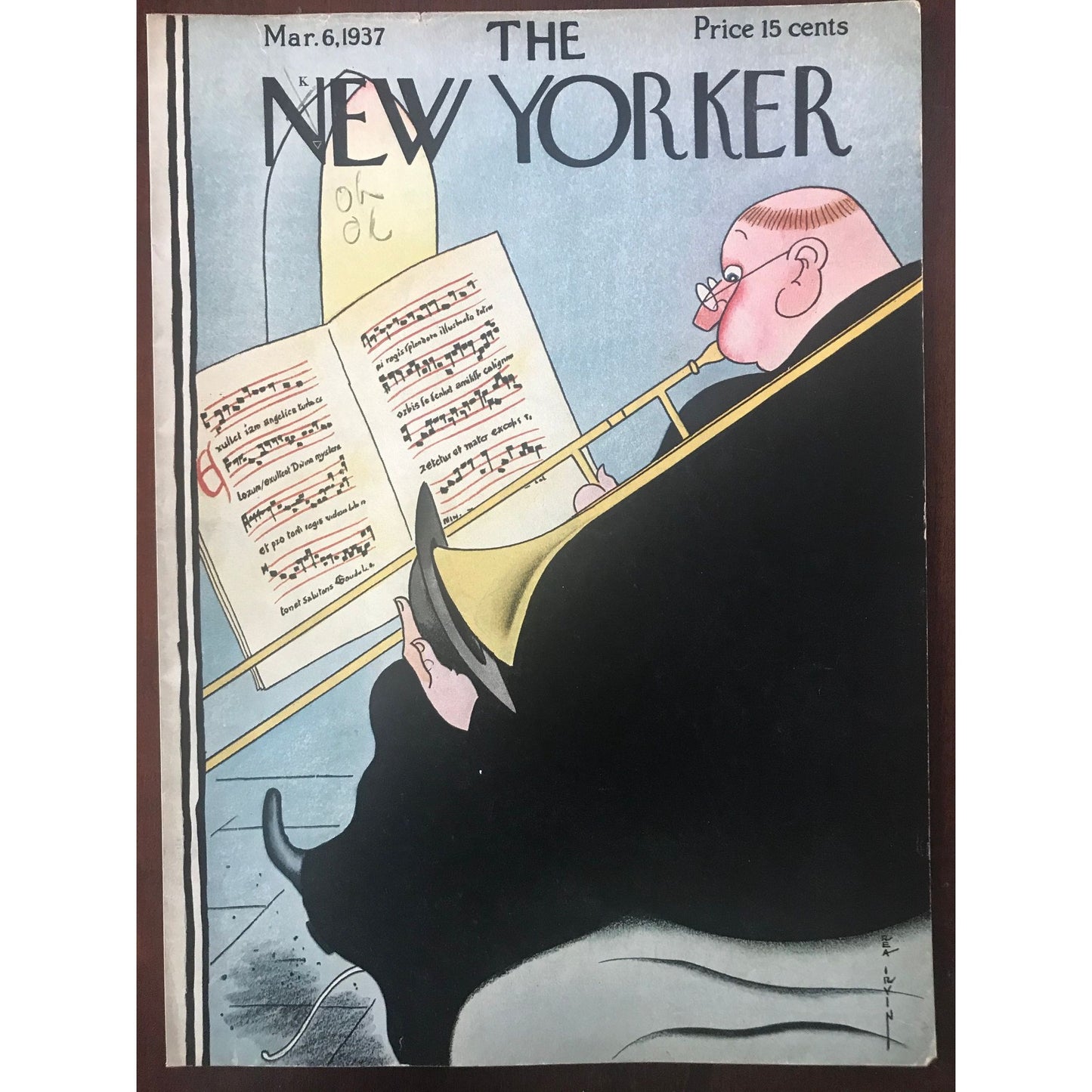 Very Rare - March 6, 1937 - The NEW YORKER Magazine original cover by Rea Irvin - musician - please read description