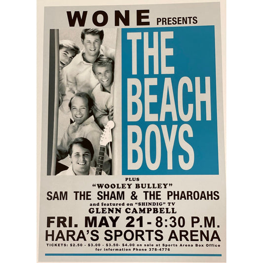 Small print of a legendary rock music concert poster/ad - from a vintage book - The Beach Boys